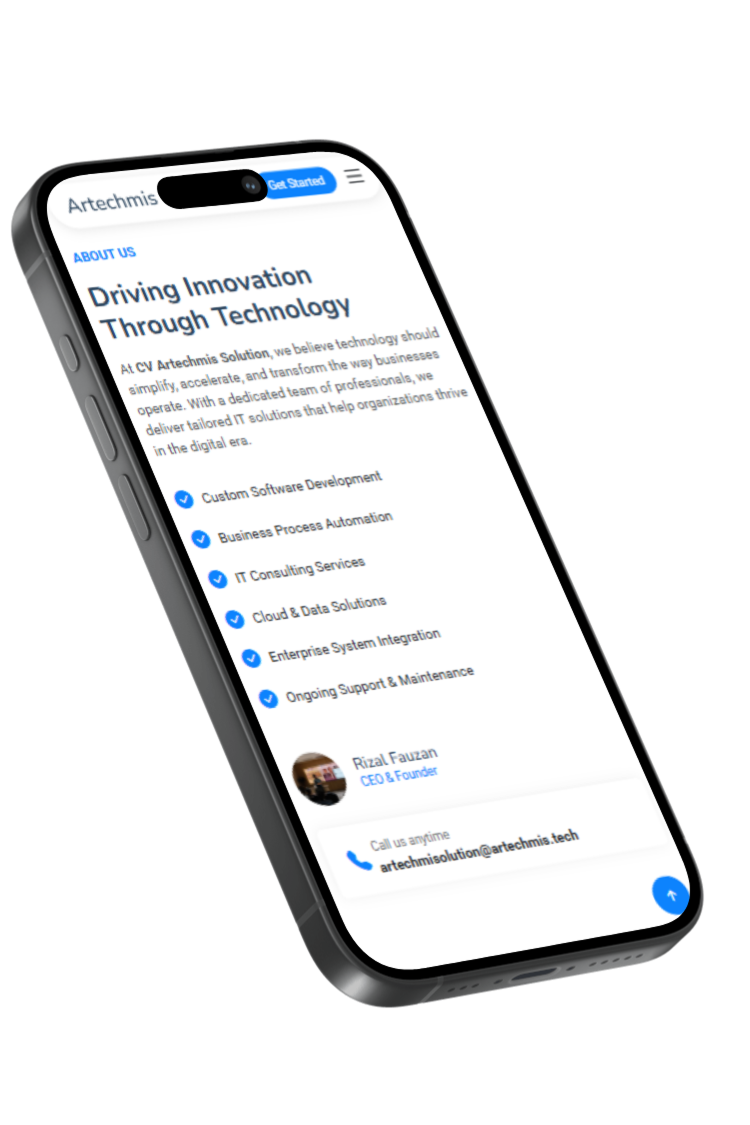 Artechmis App Mockup